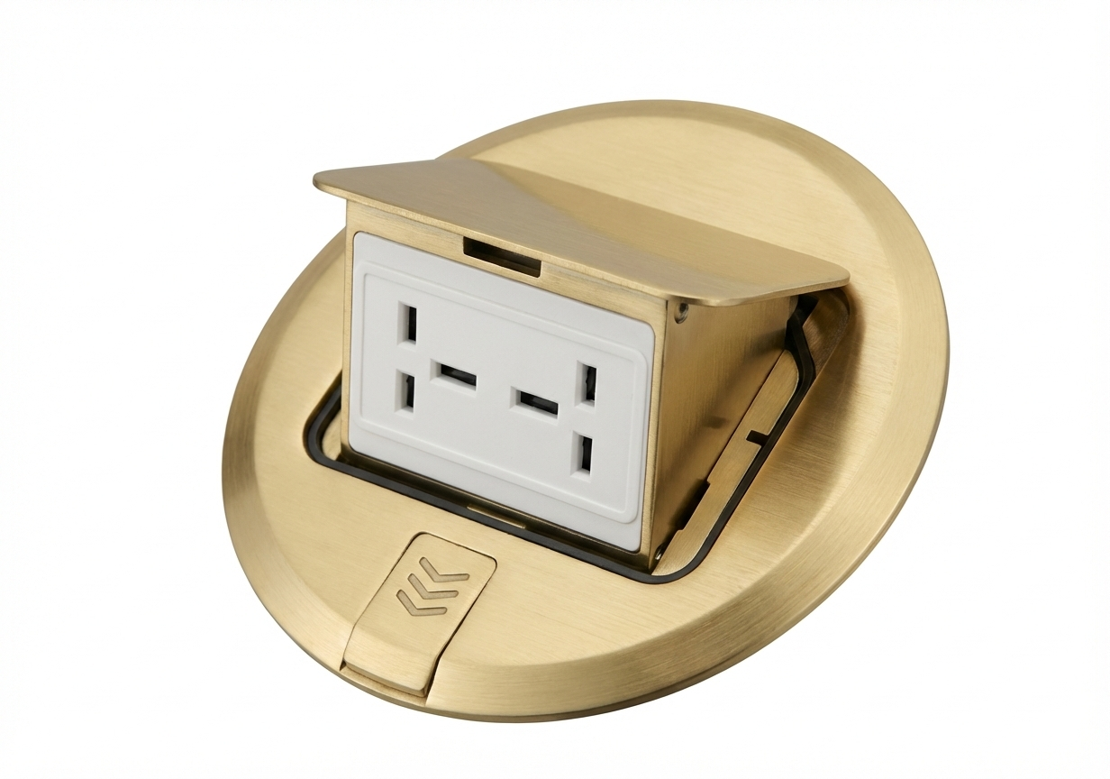 Switch Socket Tronic Pop-Up Floor Brass — BF POPU-08-UN