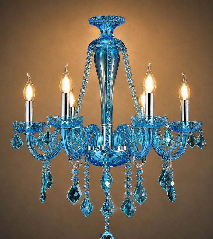 Blue Crystal Chandelier Light LED 40W Blue — WH 2614-0406-BL