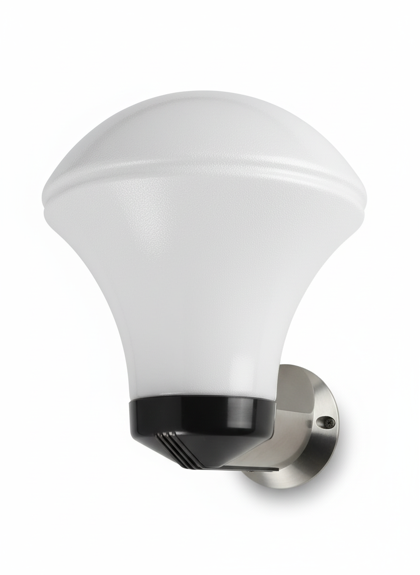 Dome White Tinted Glass Wall Light — TG MONS-20-10-8B