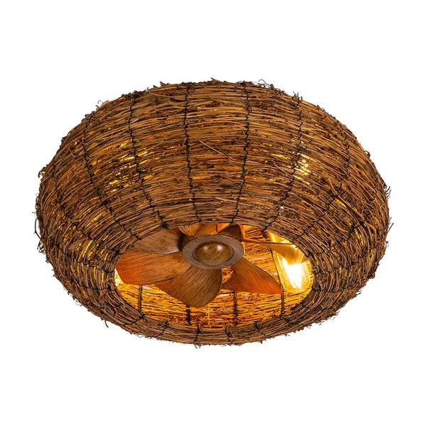 Ceiling Fan Woven Rattan Base, E27 — KD 1703