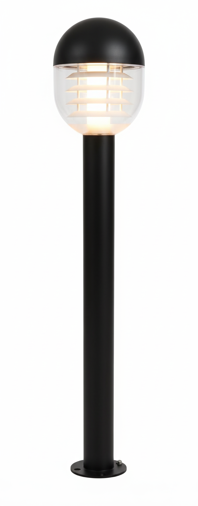 Ground Post Modern Square-Base Outdoor Black — LL 7354-10-BK