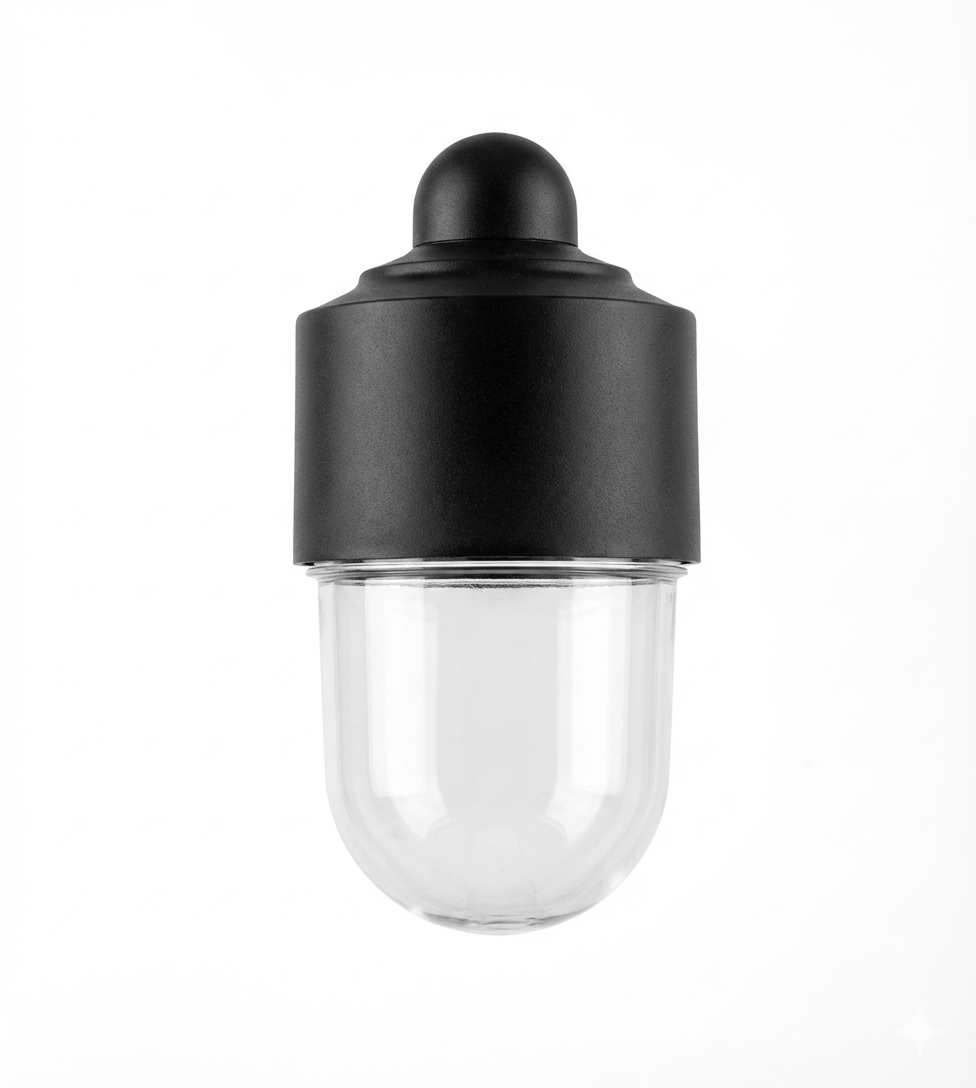 Fence Light Oval Shaped Traditional Black — LL 5004-BK