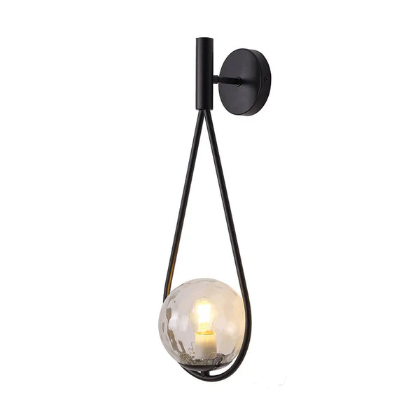 Teardrop Glass Accent Wall Light – Black/Gold Finish — PL 1166-01