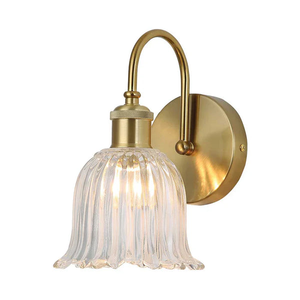 Ribbed Clear Glass Wall Light — PL 2513-GL-CL