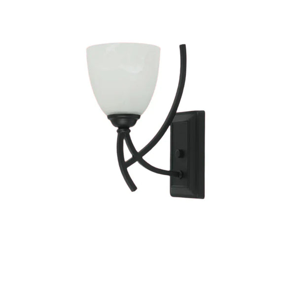 Modern Black Wall Light with Frosted Glass Shade Decorative — PL 7027-27-01-BK