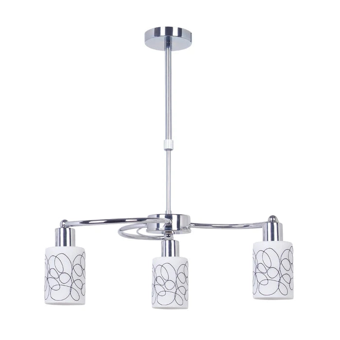 Pendant Light Decorative Square Glass Silver — PL 7048-27-03-SI
