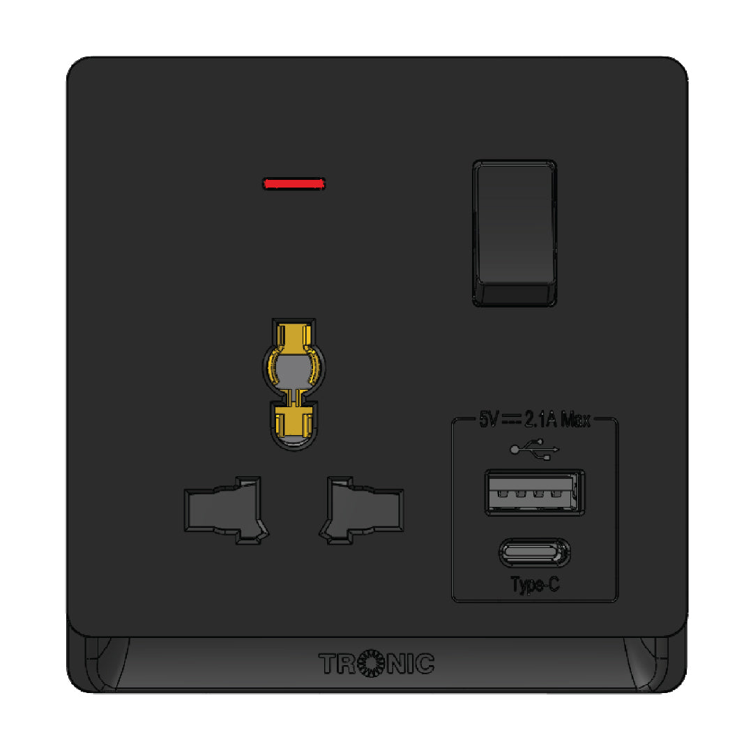 Premium Single Outlet W USB - TD Range — TD 5113-UB