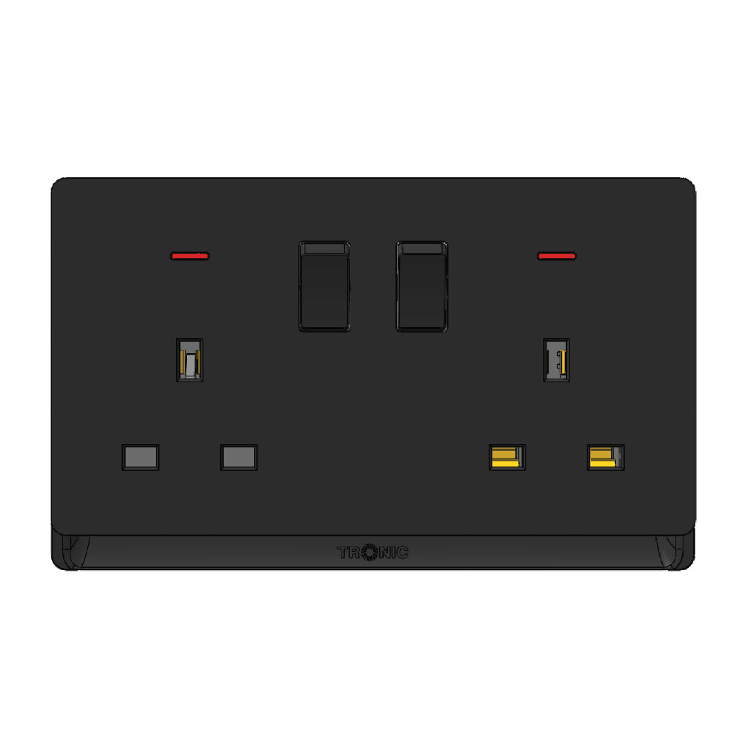 Premium 2-Gang Switched Socket with Neon - TD Range — TD 5213-NE