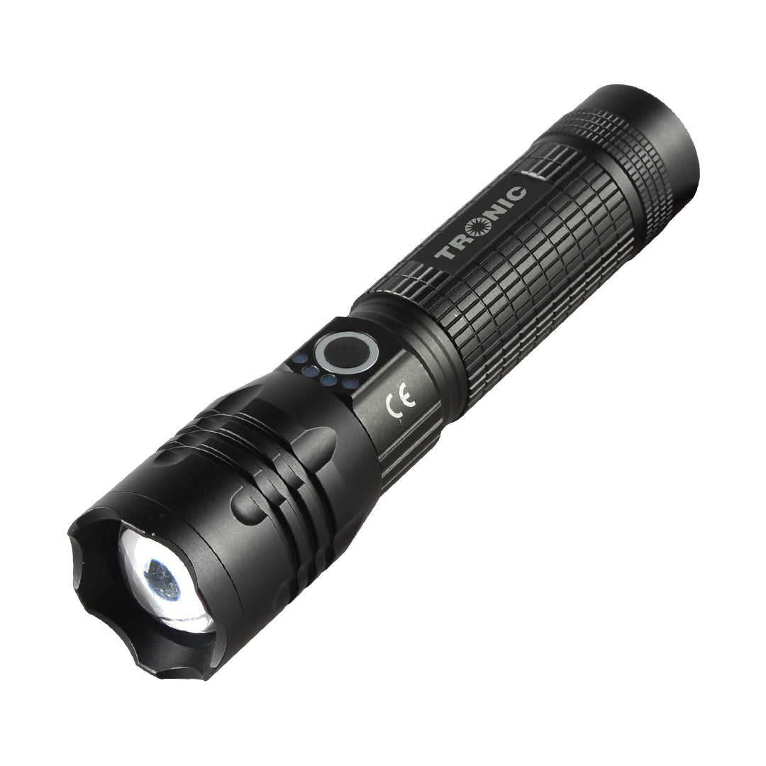 Torch Zoomable Led Flashlight Black — TO 1200-UC