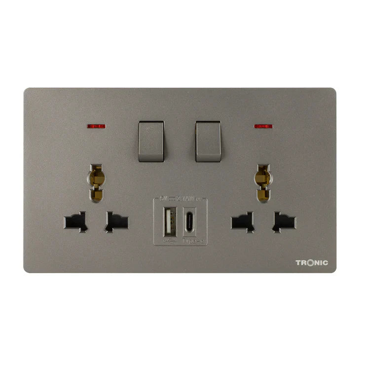 Premium Double Outlet W USB - TS Range — TS 5213-UN-UB