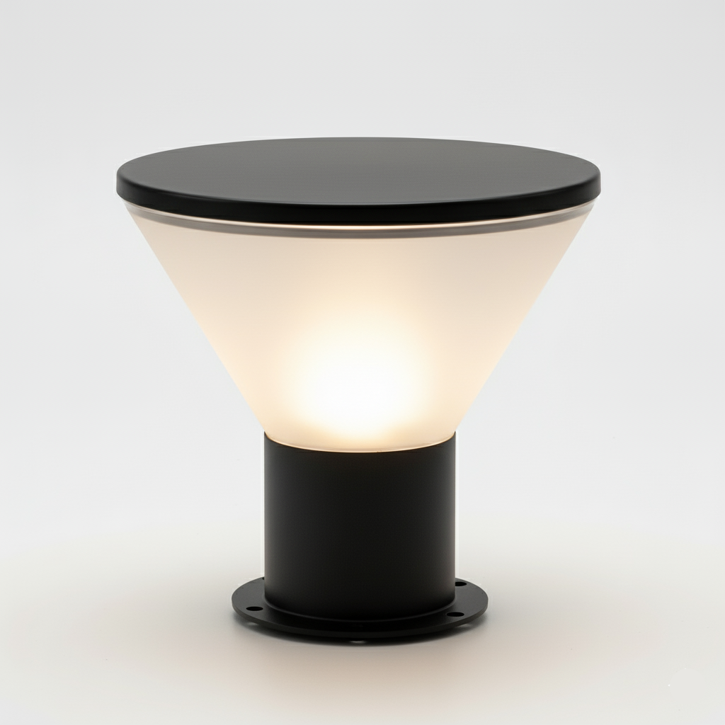 Garden Light Modern Outdoor Bollard Black — LL 7362-20-BK