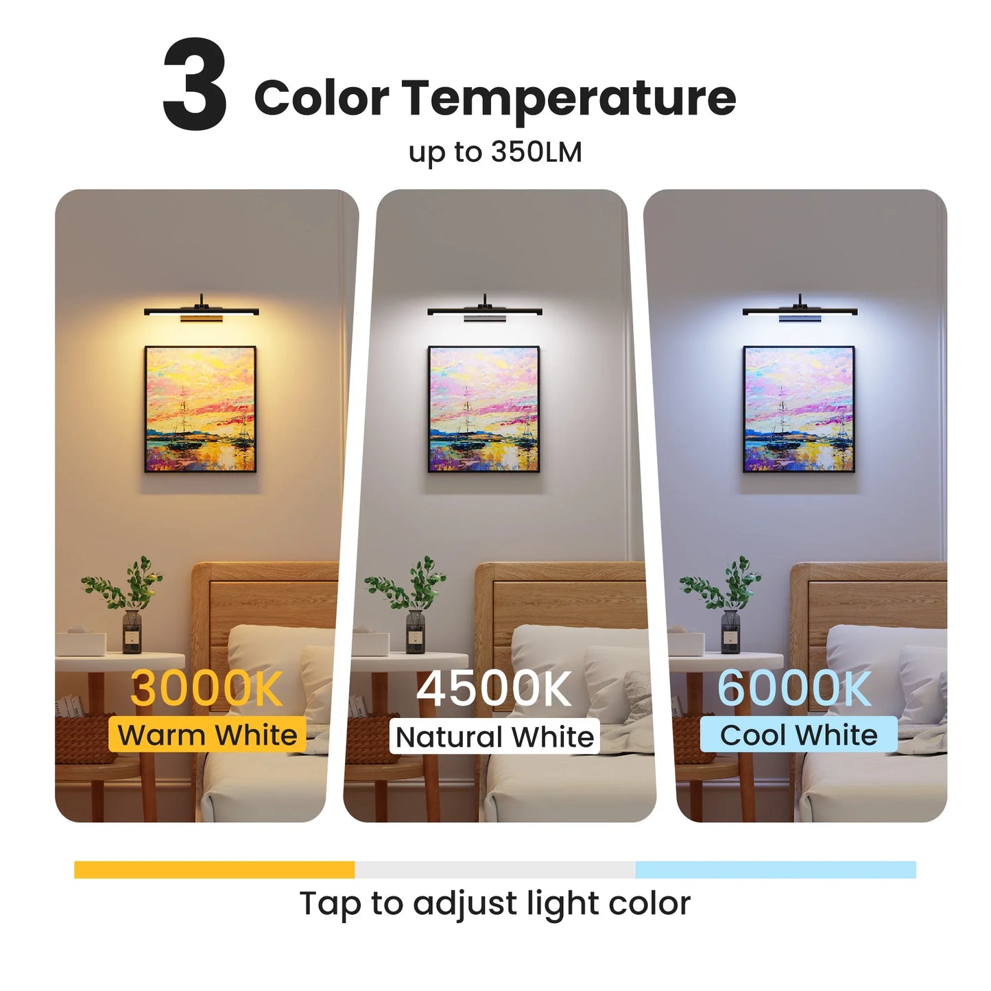 Table Lamp 8W Tri-Colour Black — WH 25ML-01-BK-TC