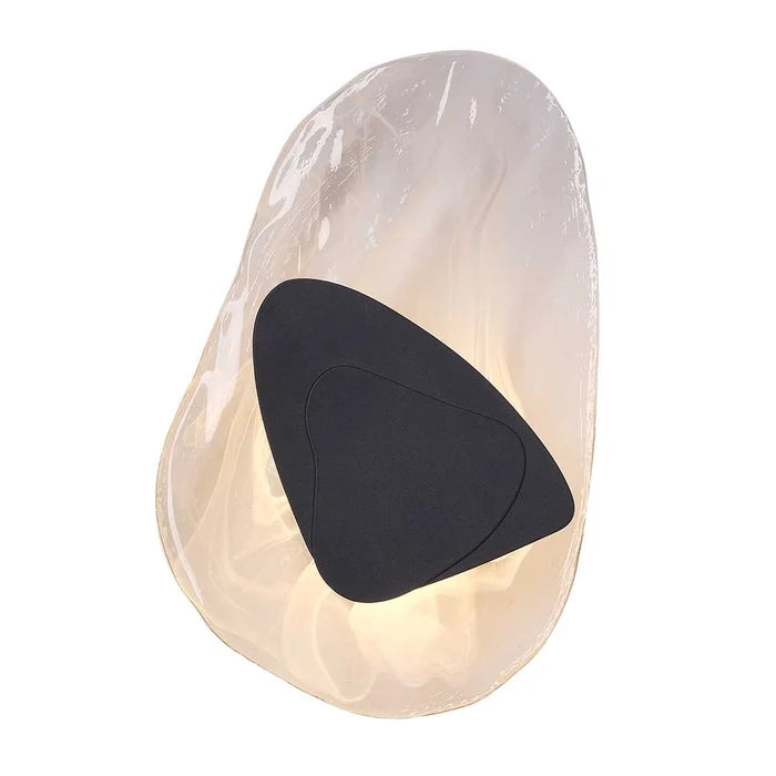 Modern Textured Black & Clear LED Wall Light — WH 2623-BK-TC