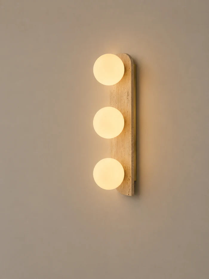 Travertine Triple Globe Wall Light 3×G9 Yellow — WH 2632-G903-YL