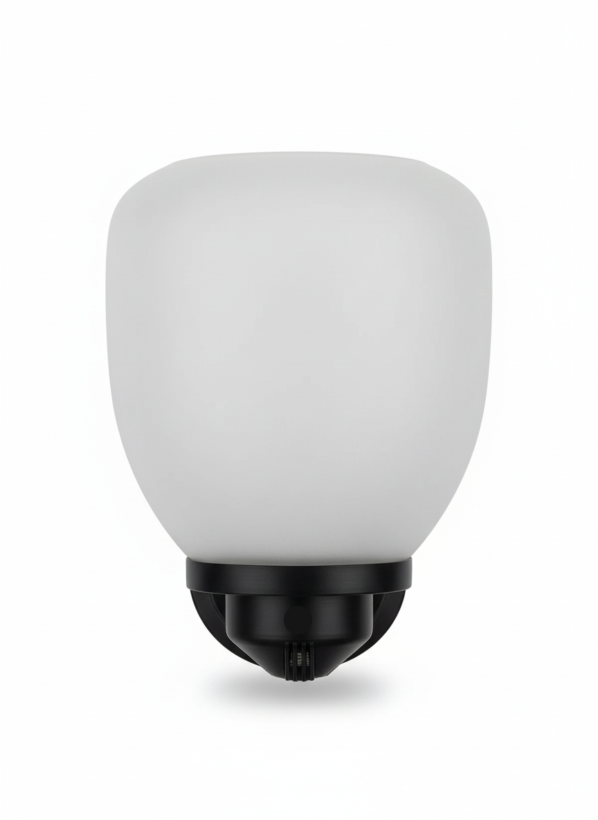 White Tinted Glass Wall Light — TG MONN-25-10-3B