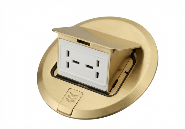 Switch Socket Pop-Up Floor Brass — BF POPU-08-UN