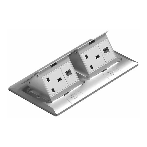 Switch Socket Dual Pop-Up Floor Silver — BF POPU-11