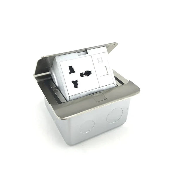Switch Socket Single Floor Data Stainless Steel — BF PU01-1212-SS