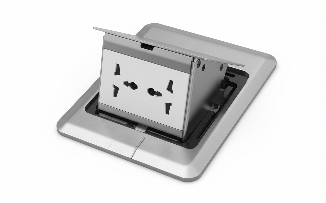 Switch Socket Tronic Pop-Up Floor Silver — BF POPU-05-UN