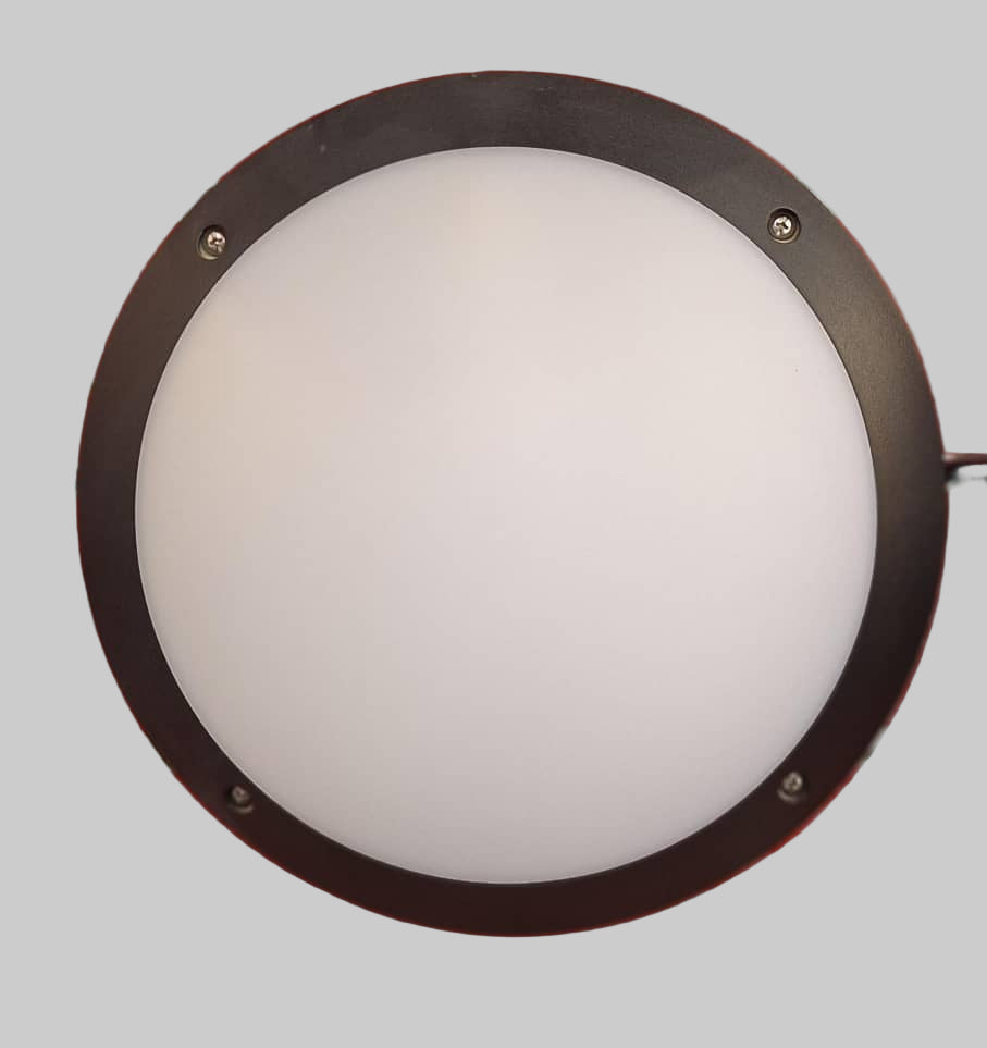 Fence Light Round Bulkhead Black — BH J600-A1-BK