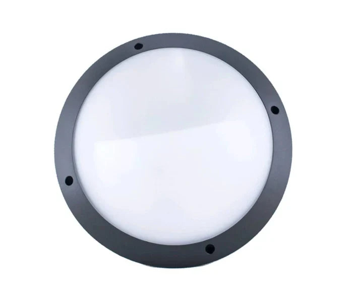 Fence Light Round Bulkhead Black — BH J600-A1-BK