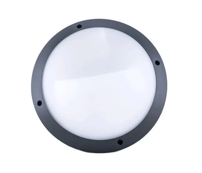 Fence Light Round Bulkhead Black — BH J600-A1-BK