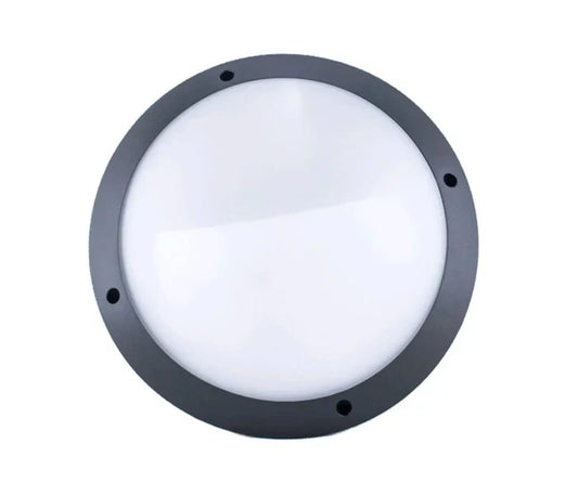 Fence Light Round Bulkhead Black — BH J600-A1-BK