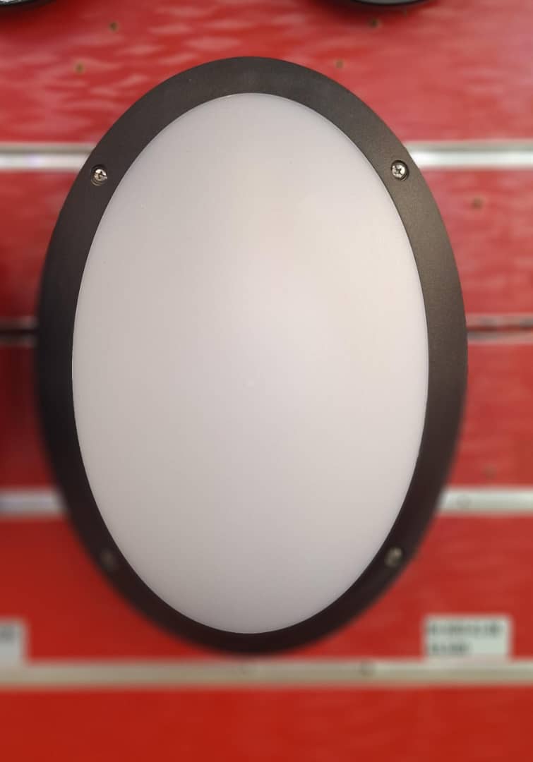 Fence Light Oval Bulkhead Black — BH J600-B1-BK