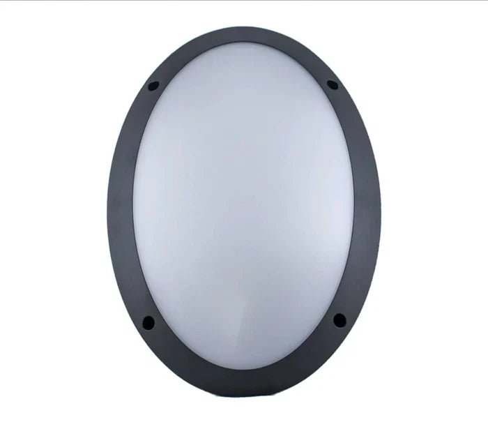Fence Light Oval Bulkhead Black — BH J600-B1-BK