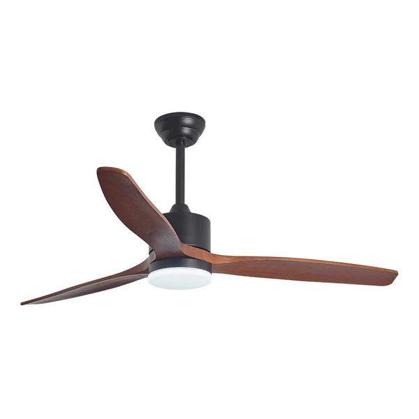 Modern Ceiling Fan with Wooden Blades & Integrated LED – 52 Inch — DF WD56-BR