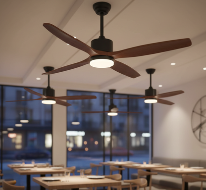 Ceiling Fan Modern Wooden Blades Brown — DF WD56-BR-02