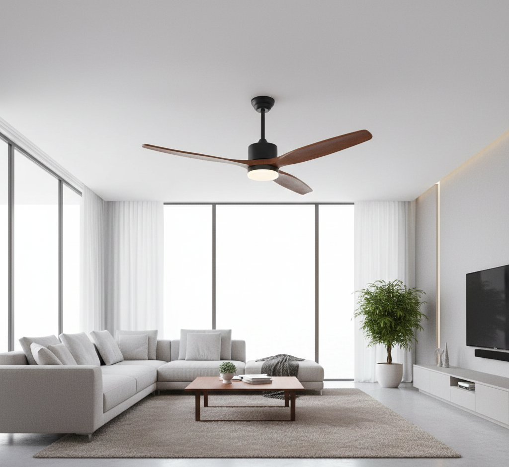 Ceiling Fan Modern Wooden Blades Brown — DF WD56-BR-02