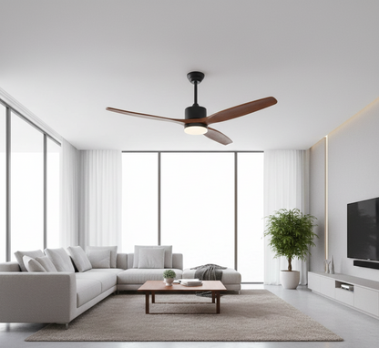 Ceiling Fan Modern Wooden Blades Brown — DF WD56-BR-02