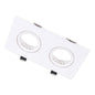 Recessed Gypsum Light Twin Rectangular Holder White — FI DOMI-8016