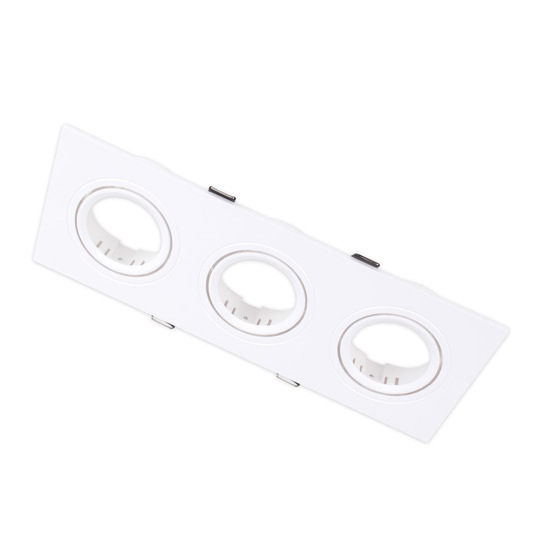Recessed Gypsum Light Three Way Rectangular White — FI DOMI-8024