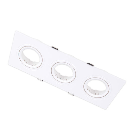 Recessed Gypsum Light Three Way Rectangular White — FI DOMI-8024