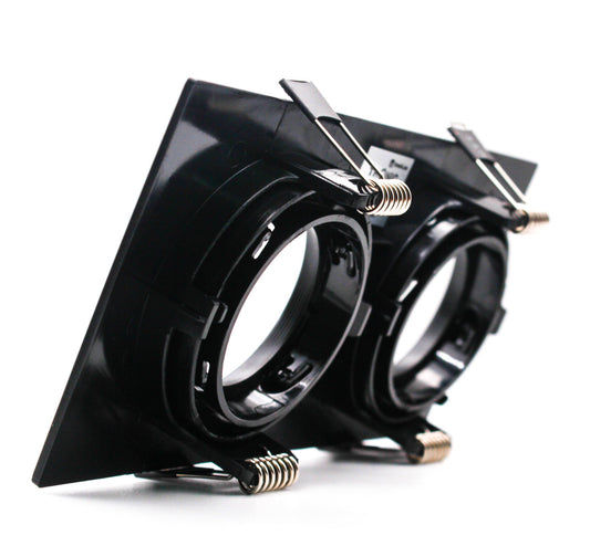 Recessed Gypsum Light Twin Rectangular Holder Black — FI DOMI-8016-BK
