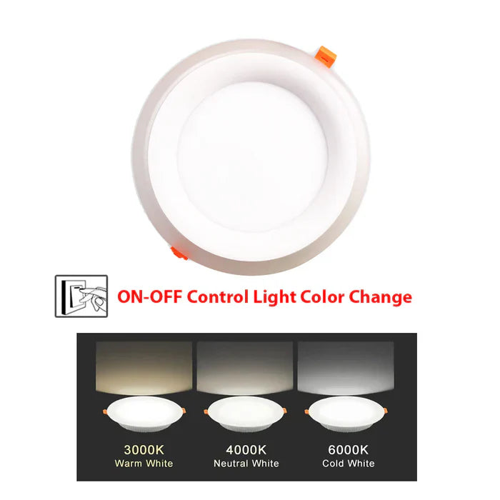 Recessed Gypsum Light Tri-Colour White — ILU DLDR-24-TC