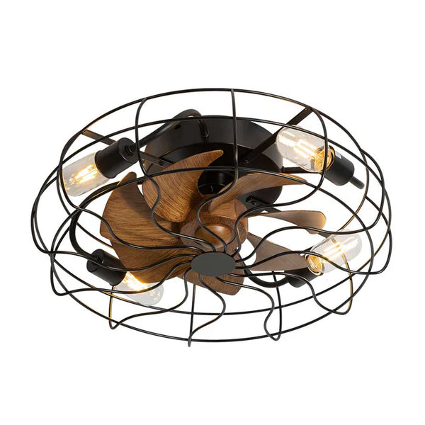 Vintage Cage Style Ceiling Light with Fan – 480mm — KD 1705