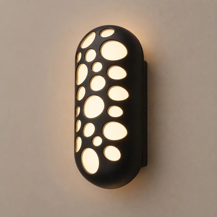 Wall Light LED 2×1W + 5W IP54 Warm White Black — LL 2612-54-BK-WW