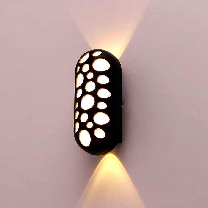 Wall Light LED 2×1W + 5W IP54 Warm White Black — LL 2612-54-BK-WW
