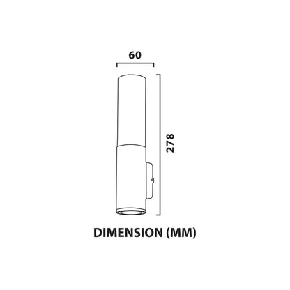 Wall Light COB 2×5W IP54 Warm White Black — LL 2618-54-BK-WW