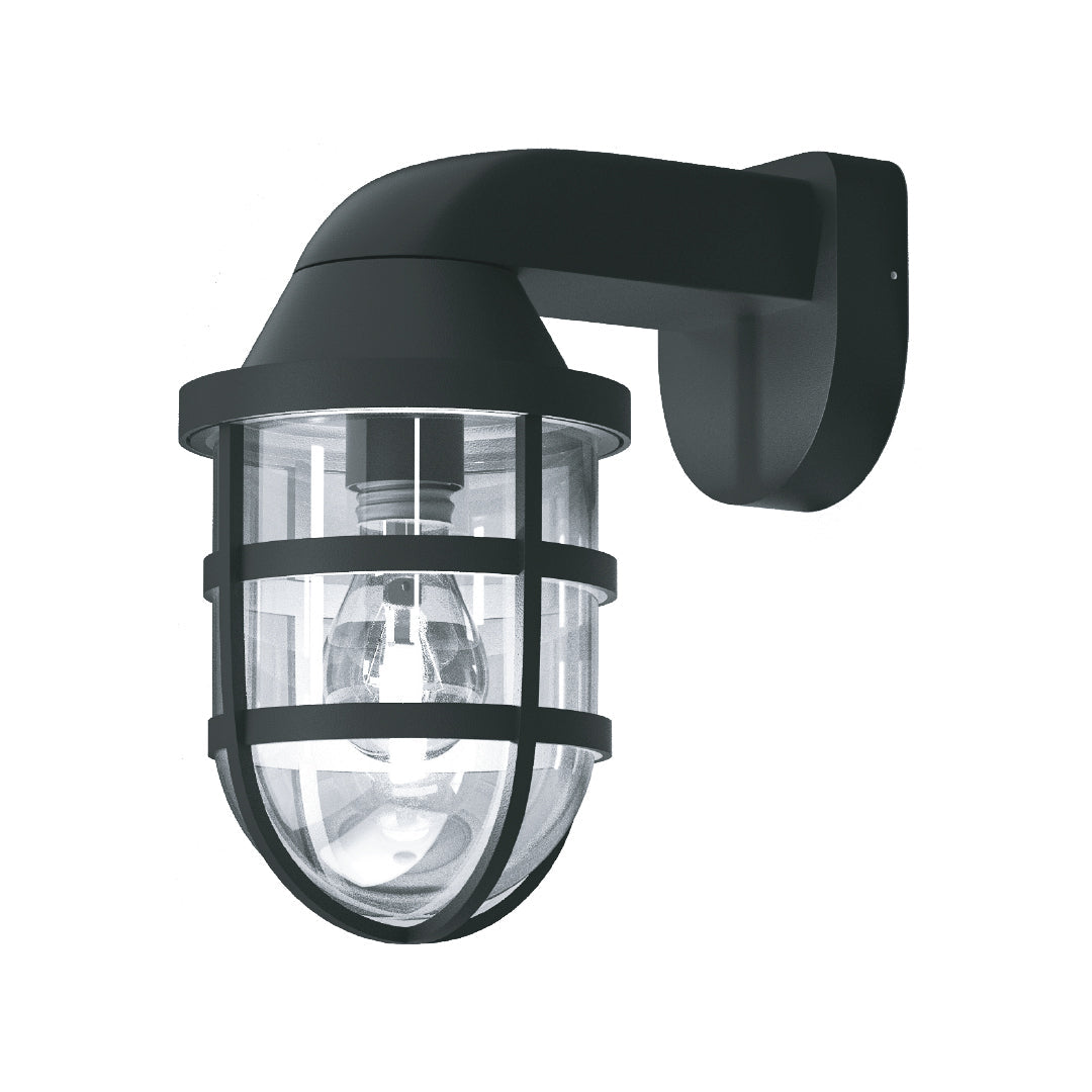 Fence Light Oval Shaped Clear Black — LL 5002-BK