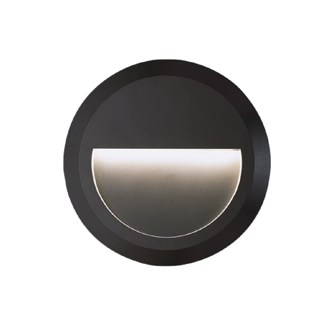 Pathway Light Circular Led Step Black — LL ABS-2016-BK