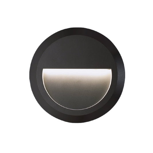 Pathway Light Circular Led Step Black — LL ABS-2016-BK