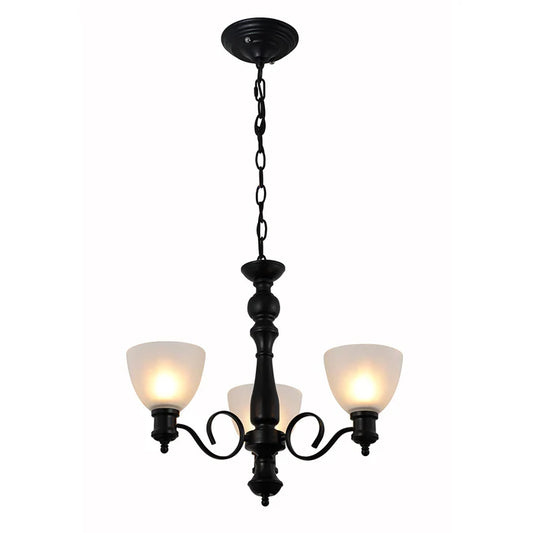 Chandelier Featuring Frosted Glass Black — PL 1102-03