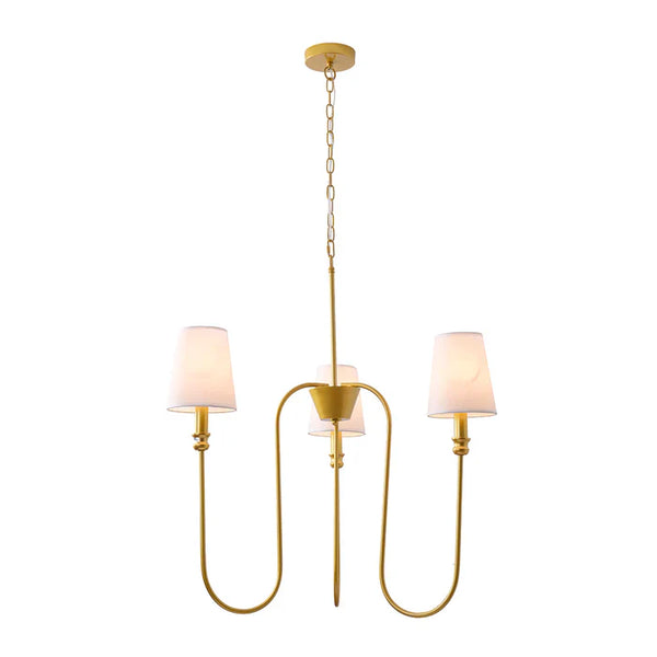 Golden chandelier Lamp with Curved Arms – 3XE14 — PL 1143-03-GO