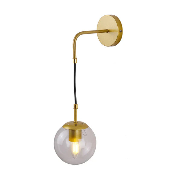 Golden Accent Fixture with Clear Glass & Curved Arm — PL 1163-01-GO