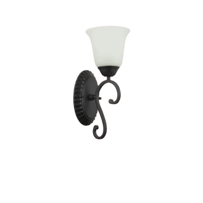 Wall Light Vintage Frosted Bell Black — PL 7030-27-01-BK