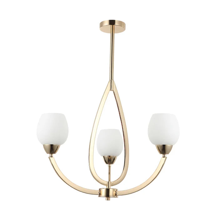 Elegant Silver 3-Light Frosted Glass Pendant — PL 7035-27-03